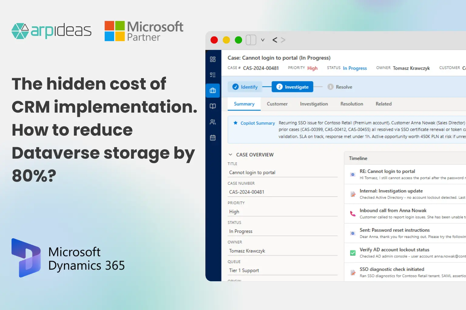 The hidden cost of CRM implementation. How to reduce Dataverse storage by 80%