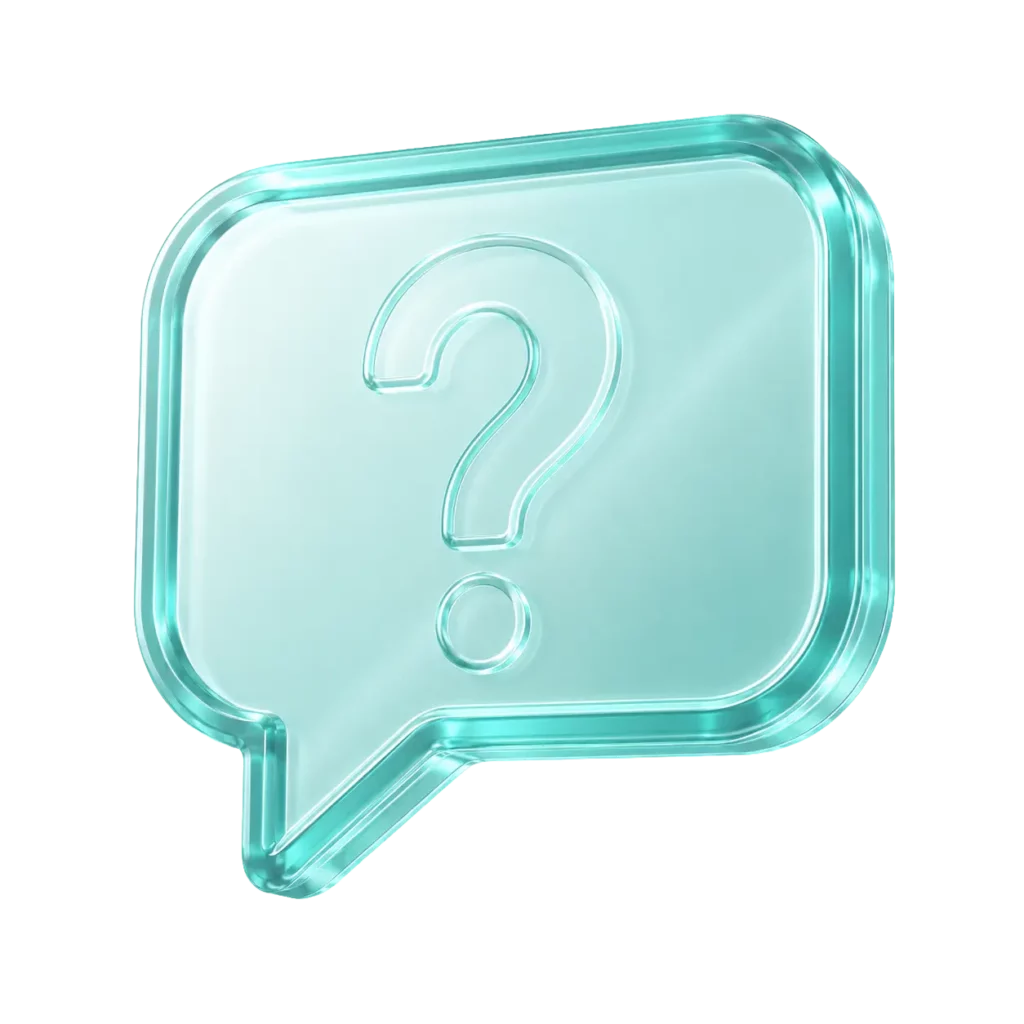 Glass-styled question mark